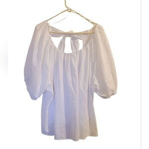Old Navy White Puff Sleeve Blouse Size 4X NWOT